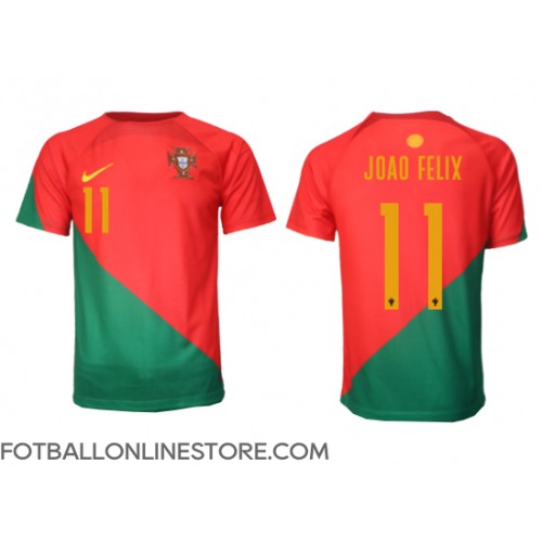 Billige Portugal Joao Felix #11 Hjemmetrøye VM 2022 Kortermet